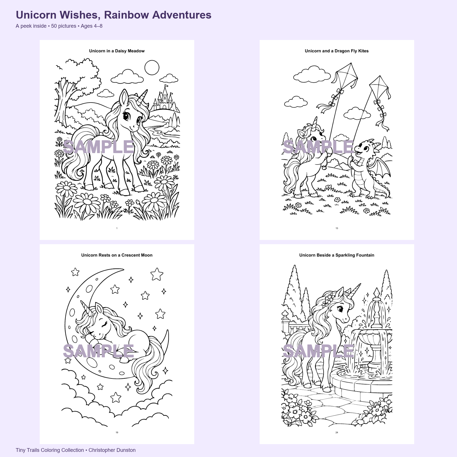 Unicorn Wishes, Rainbow Adventures SAMPLE collage 1
